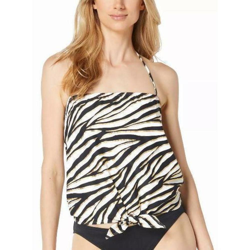 MICHAEL Michael Kors Women's Zebra-Print Tankini Top M